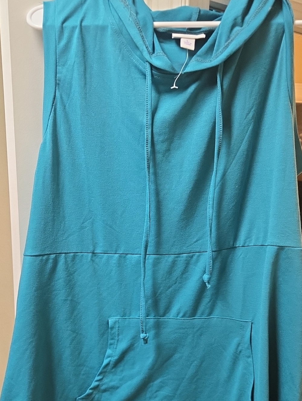 LuLaRoe Brittany Teal Sleeveless Tank Hoodie